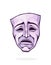 Theatrical drama mask. Vintage opera mask for tragedy actor. Face expresses negative emotion. Film and theatre industry.