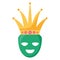 Theatrical happy masks with crown