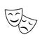 Theatrical masks graphic icons
