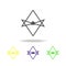 Thelema Unicursal hexagram sign multicolored icon. Detailed Thelema Unicursal hexagram icon can be used for web, logo, mobile app,