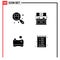 Thematic Vector Solid Glyphs and Editable Symbols of checkup, hygienic, search, food, food
