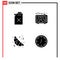 Thematic Vector Solid Glyphs and Editable Symbols of gasoline, food, entertainment, user, interior