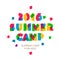 Themed Summer Camp 2016 poster in flat style