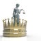 Themis goddess of justice with golden crown 3d rendering