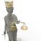 Themis goddess of justice with golden crown 3d rendering