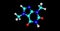 Theobromine molecular structure isolated on black