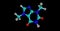 Theobromine molecular structure isolated on black