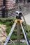 Theodolite geodesic works on building site