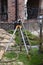 Theodolite geodesic works on building site