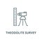 Theodolite survey calculation vector line icon, linear concept, outline sign, symbol