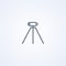 Theodolite on tripod, geological survey, engineering, geodetic equipment, geology research, vector best gray line icon