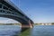 Theodor Heuss bridge over the river Rhine in Mainz