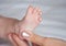 Therapeutic massage for a baby\'s feet