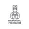 Therapeutic procedures thin line icon, sign, symbol, illustation, linear concept, vector