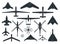 There is drones vector illustration in dark colors.