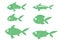 There are many species of fish, green rows long.