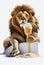 There& x27;s a lion lying there with ice cream. AI Generated