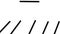 There is a short straight line hanging from the top. From below, stripes or sticks flash in a diagonal position