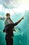 Theres much to learn about marine life. a father and his little daughter looking at an exhibit in an aquarium.