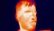 Thermal imaging view of caucasian male face. Infrared, thermal, night vision imaging