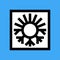 Thermal insulation icon with sun and snowflake symbol