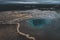 Thermal lake Blesi and Strokkur Geysir, Golden circle route