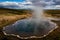 Thermal lake warm hot crater steam landscape