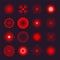 Thermal, night vision scope. Crosshair, gun sight vector icons. Bullseye, target or aim symbol. Military rifle scope