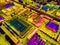 Thermal photography industrial zone district drone aerial view