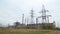 Thermal power plants. Old dirty power from high-voltage lines, the overall plan. Air Pollution.