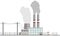 Thermal power station. Flat style vector illustration