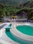 Thermal Springs Complex next to Tungurahua volcano in Banos, Ecuador