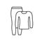 Thermal underwear set. Linear icon of pants and longsleeve. Black simple illustration of clothing for sports, outdoor activities,