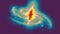 Thermal view galaxy image. Thermal emission or radiation in space.