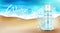 Thermal water cosmetic bottle with spf ad banner