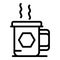 Thermo camp mug icon, outline style