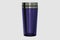 Thermo mug made of stainless steel, purple, isolate on white.