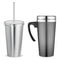 Thermo mug, metal travel cup. Stainless cup vacuum