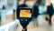 Thermographic camera is measuring temperature of passers-by