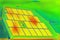 Thermographic inspection of photovoltaic systems by house.Thermovision image of solar panels. Infrared thermovision image. Infrare