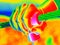 Thermographic palm scan. Hand of hold rope