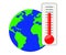 Thermometer against the background of the planet.