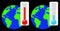 Thermometer against the background of the planet.