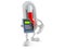 Thermometer character holding credit card reader