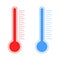 Thermometer cold and hot icon. Freeze temperature vector weather warm cool indicator. Meteorology thermometers measuring heat and