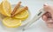 The thermometer in the hands, tablets, lemon with a cinnamon treatment