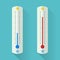 Thermometer. Heat and cold. Flat style. Vector illustration