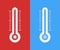 Thermometer. Heat and cold. Flat style. Vector illustration