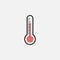 Thermometer icon, temperature measurer, science