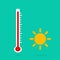 Thermometer icon. Vector. Celsius and Fahrenheit.